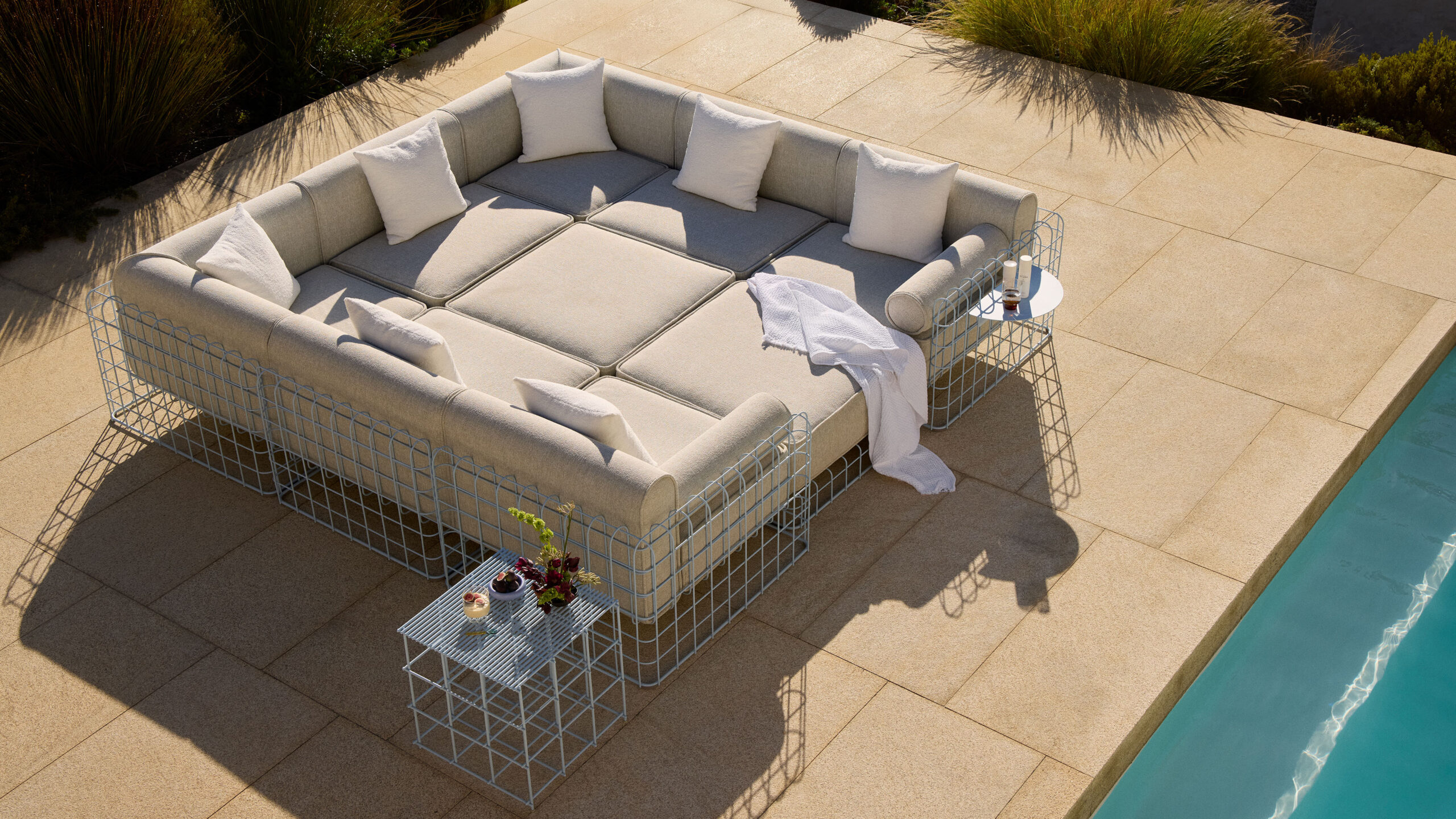 SuperRational Ottoman - luxury modern outdoor weatherproof ottoman